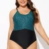 Green Leopard Print Back Cut Out One Piece Swimsuit -Maraluxe Swimwear Shop b deop306001 1
