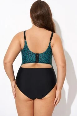 Green Leopard Print Back Cut Out One Piece Swimsuit 9 Green Leopard Print Back Cut Out One Piece Swimsuit -Maraluxe Swimwear Shop b deop306001 2