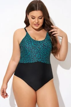 Green Leopard Print Back Cut Out One Piece Swimsuit 10 Green Leopard Print Back Cut Out One Piece Swimsuit -Maraluxe Swimwear Shop b deop306001 3