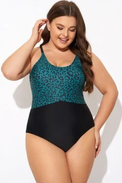 Green Leopard Print Back Cut Out One Piece Swimsuit 12 Green Leopard Print Back Cut Out One Piece Swimsuit -Maraluxe Swimwear Shop b deop306001 5