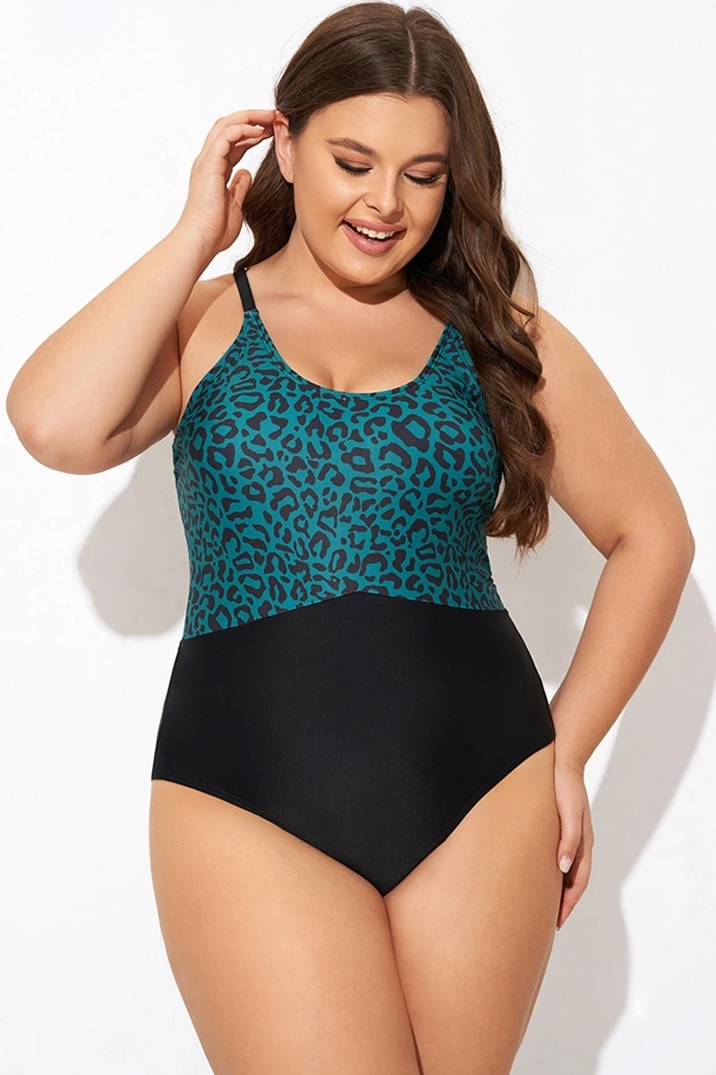 Green Leopard Print Back Cut Out One Piece Swimsuit 7 Green Leopard Print Back Cut Out One Piece Swimsuit - Image 5