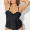 Plus Size Mesh Underwire One Piece Swimsuit