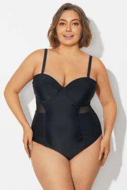 Plus Size Mesh Underwire One Piece Swimsuit -Maraluxe Swimwear Shop b deop313001 3
