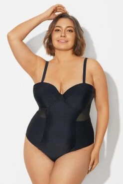Plus Size Mesh Underwire One Piece Swimsuit -Maraluxe Swimwear Shop b deop313001 4