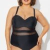 Plus Size Mesh Stitching Sling One Piece Swimsuit -Maraluxe Swimwear Shop b deop314001 1