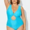 Blue Twist Knot Shimmer One Piece Swimsuit -Maraluxe Swimwear Shop b deop315001 1