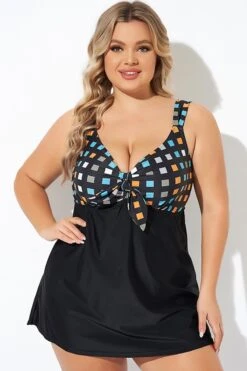 Graceful Tie Front Sweetheart Neckline Swimdress -Maraluxe Swimwear Shop b desd001011 3