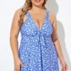 Floral Printed Tie Front V-Neck Swimdress -Maraluxe Swimwear Shop b desd001012 1 1