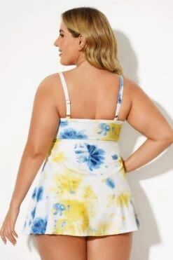 Tie Dye Backless Tie Front Sexy Swimdress -Maraluxe Swimwear Shop b desd006001 2