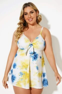 Tie Dye Backless Tie Front Sexy Swimdress -Maraluxe Swimwear Shop b desd006001 4