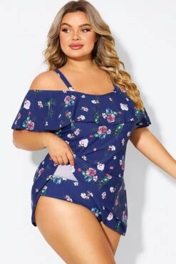 Floral Off Shoulder Tummy Control Lady Swimdress -Maraluxe Swimwear Shop b desd049005 6