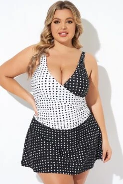 Graphic Pattern Wrap Style Adjustable Straps Swimdress -Maraluxe Swimwear Shop b desd107001 3