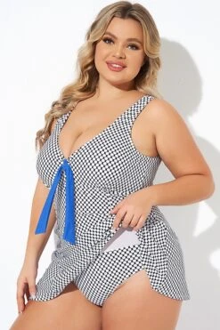 Dots Tie-Front Wide Shoulder Straps Swimdress 10 Dots Tie-Front Wide Shoulder Straps Swimdress -Maraluxe Swimwear Shop b desd109001 3