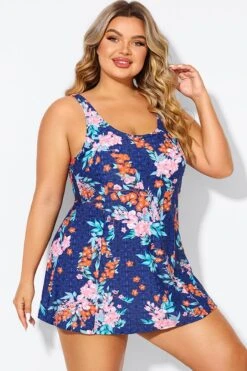 Blossoms Scoop Neckline Wide Shoulder Straps Swimdress 13 Blossoms Scoop Neckline Wide Shoulder Straps Swimdress -Maraluxe Swimwear Shop b desd115001 6