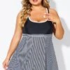 Black & White Criss Cross Striped Double Strap Swimdress 2 Black & White Criss Cross Striped Double Strap Swimdress -Maraluxe Swimwear Shop b desd119001 1