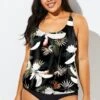 Flower Printed Round Neck Women Tankini Top 1 Flower Printed Round Neck Women Tankini Top -Maraluxe Swimwear Shop b detan003005 11