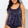 Black Racerback Beach Oversize Women Tankini Top -Maraluxe Swimwear Shop b detan003006 11