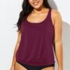 Wine Racerback Classic Blouson Tankini Top 1 Wine Racerback Classic Blouson Tankini Top -Maraluxe Swimwear Shop b detan003008 11