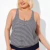 Stripes Racerback Round Neck Blouson Tankini Top -Maraluxe Swimwear Shop b detan003009 1