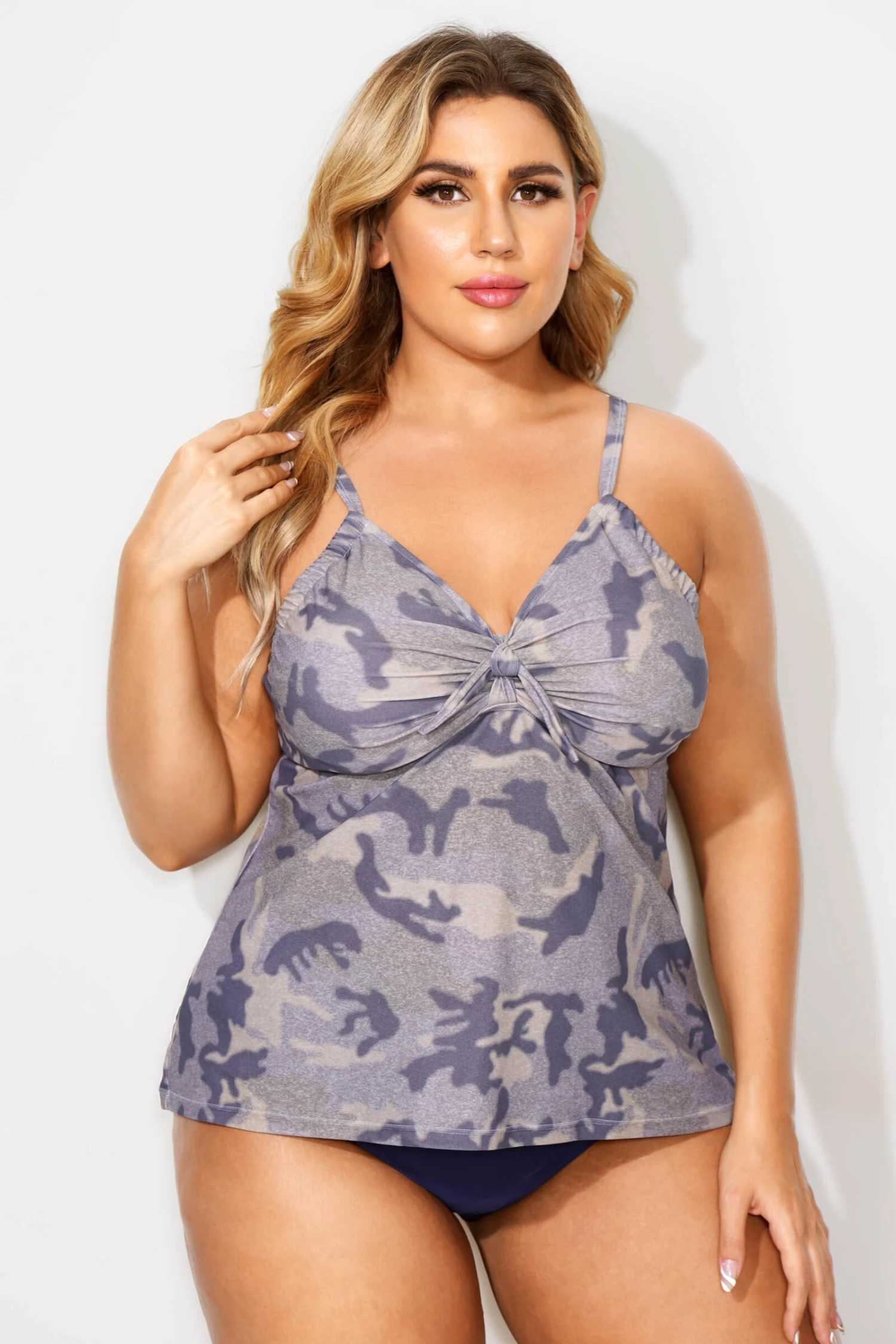 Camo Sweetheart Neckline Tummy Control Vintage Tankini Top 3 Camo Sweetheart Neckline Tummy Control Vintage Tankini Top