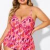 Multi Colors Tie Front Sweetheart Neckline Tankini Top -Maraluxe Swimwear Shop b detan024005 1