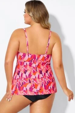 Multi Colors Tie Front Sweetheart Neckline Tankini Top -Maraluxe Swimwear Shop b detan024005 2