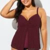 Wine Flyaway Flowy Twist Front Tankini Top -Maraluxe Swimwear Shop b detan030002 11