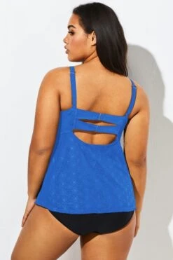 Blue Twist-front Sweetheart Neckline Tankini Top -Maraluxe Swimwear Shop b detan030003 22