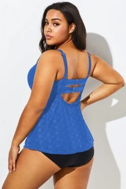 Blue Twist-front Sweetheart Neckline Tankini Top -Maraluxe Swimwear Shop b detan030003 55