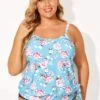 Floral Printed Self-tie Halter Straps Tankini Top -Maraluxe Swimwear Shop b detan053002 1