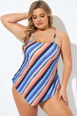 Boho Bandeau Vintage Women Long Tankini Top