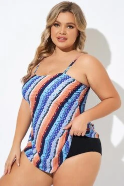 Boho Bandeau Vintage Women Long Tankini Top 11 Boho Bandeau Vintage Women Long Tankini Top -Maraluxe Swimwear Shop b detan060006 6