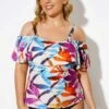 Colourful Leaves Printed Underwire Tankini Top 2 Colourful Leaves Printed Underwire Tankini Top -Maraluxe Swimwear Shop b detan086003 1