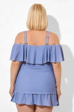 Blue Off The Shoulder Tankini Top -Maraluxe Swimwear Shop b detan086005 2