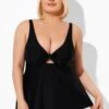 Black Sexy Tie Front Underwire Tankini Top -Maraluxe Swimwear Shop b detan132001 1