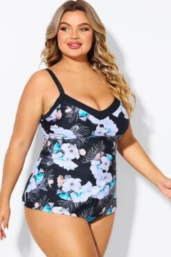 Floral Print Underwire A-line Women Tankini Top -Maraluxe Swimwear Shop b detan142002 6