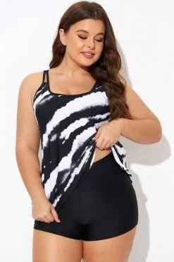 Tie Dye Print Color Block Women Tankini Top 10 Tie Dye Print Color Block Women Tankini Top -Maraluxe Swimwear Shop b detan167003 3