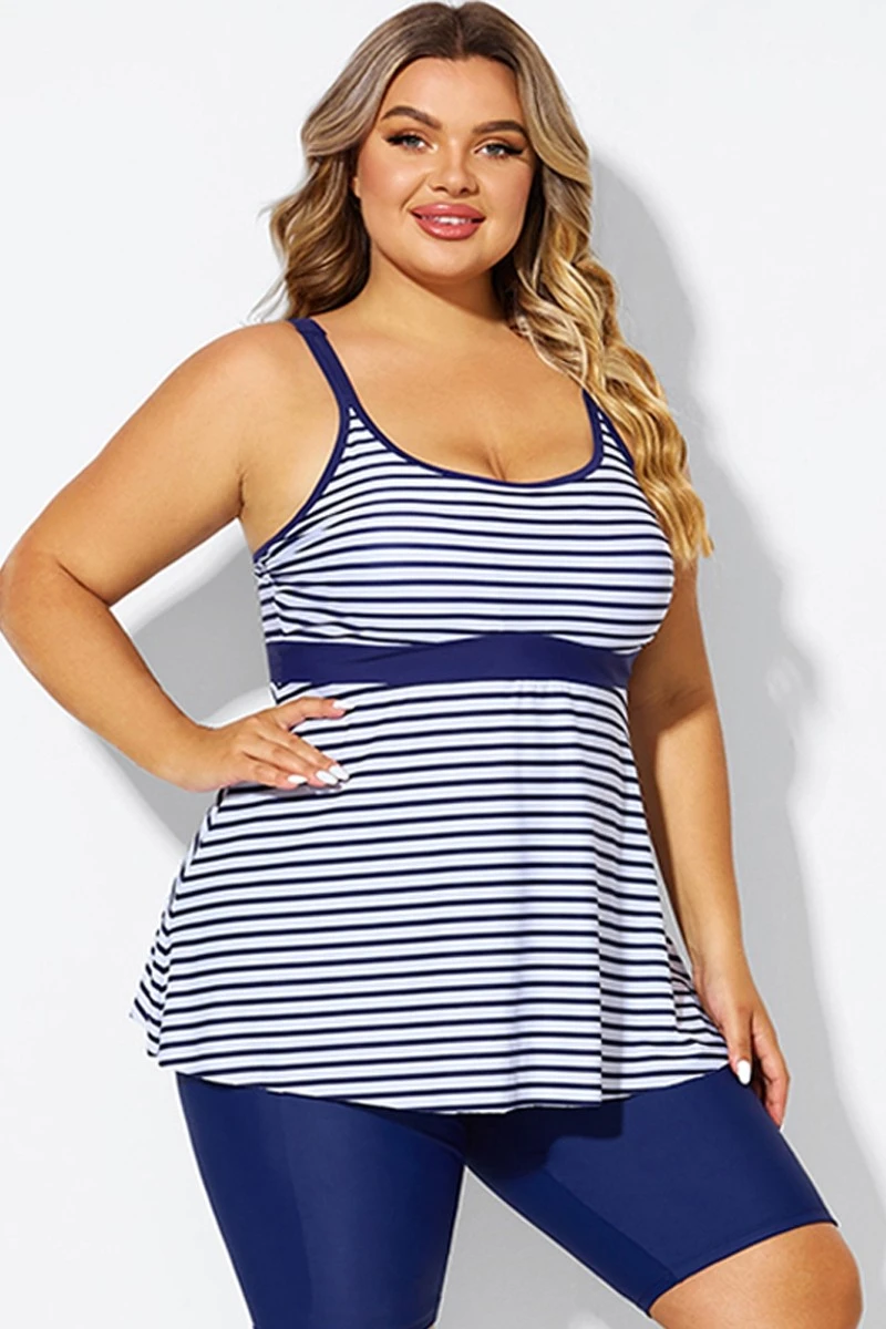 Blue&White Stripe Adjustable Strap Tankini Top 8 Blue&White Stripe Adjustable Strap Tankini Top - Image 6