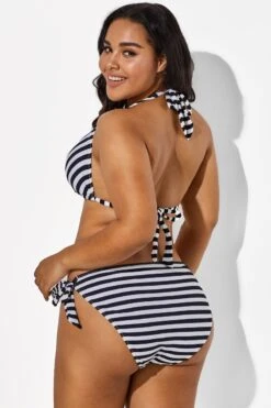 Self Tie Striped Ribbed Triangle Bikini Set -Maraluxe Swimwear Shop b sfbk1911003 5