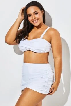 White Twist Front Bandeau Spa Bikini With Skirt 10 White Twist Front Bandeau Spa Bikini With Skirt -Maraluxe Swimwear Shop b sfbk1911009 3