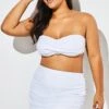 White Twist Front Bandeau Spa Bikini With Skirt -Maraluxe Swimwear Shop b sfbk1911009 4