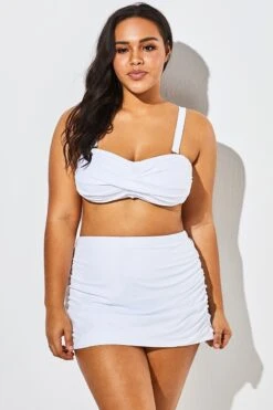 White Twist Front Bandeau Spa Bikini With Skirt 11 White Twist Front Bandeau Spa Bikini With Skirt -Maraluxe Swimwear Shop b sfbk1911009 6