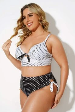 Black & White Dots Sexy Underwire Bikini Set -Maraluxe Swimwear Shop b sfbk2003021 3