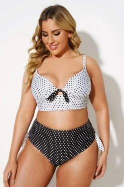 Black & White Dots Sexy Underwire Bikini Set -Maraluxe Swimwear Shop b sfbk2003021 4