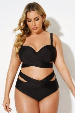 Black Wrap Adjustable Straps Underwire Bikini Set -Maraluxe Swimwear Shop b sfbk2003024 3