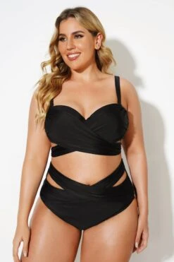 Black Wrap Adjustable Straps Underwire Bikini Set -Maraluxe Swimwear Shop b sfbk2003024 4
