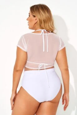 White Self-tie Halter Straps Mesh Crop Bikini Top -Maraluxe Swimwear Shop b sfbk2003072 4