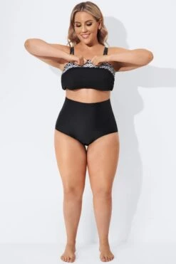 Black Elegant High Waist Brief For Lady