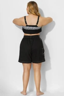 Solid Long Black Board Loose Short 9 Solid Long Black Board Loose Short -Maraluxe Swimwear Shop b sfbt1911009 4