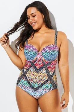 Technicolor Cut Out Underwire One Piece Swimsuit -Maraluxe Swimwear Shop b sfop1911014 1